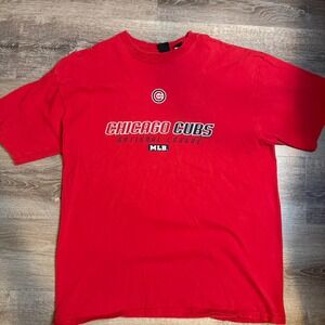 Y2K Chicago Cubs National League MLB Red T Shirt Size XL Gear For Sports